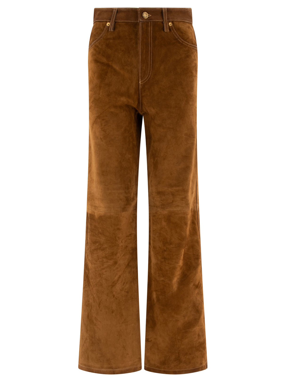 GOLDEN GOOSE High Rise Regular Fit Leather Trousers