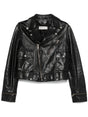 GOLDEN GOOSE Classic Leather Jacket with Off-Centre Zip for Women