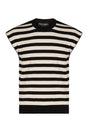 DOLCE & GABBANA Sleeveless Kimono-Style Striped Sweater