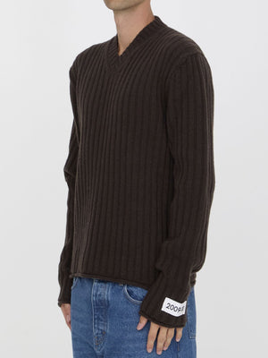 DOLCE & GABBANA V-Neck Regular Fit Wool Sweater