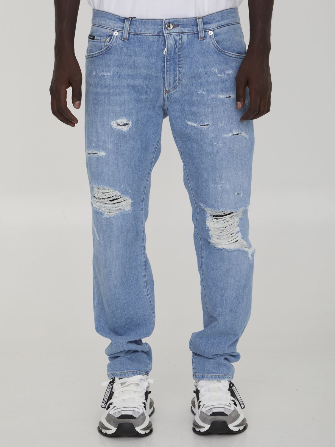 DOLCE & GABBANA Slim Fit Distressed Jeans for Men