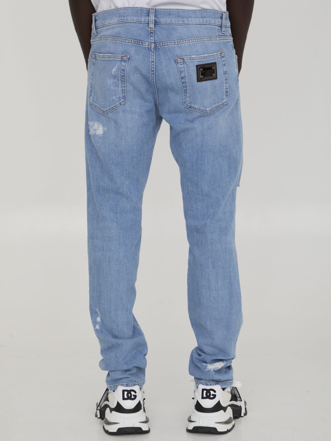 DOLCE & GABBANA Slim Fit Distressed Jeans for Men