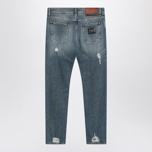 DOLCE & GABBANA Ripped Stretch Denim Jeans for Men