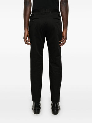 DOLCE & GABBANA Logo-Embroidered Tapered Leg Cotton Trousers - SS25