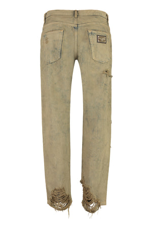 DOLCE & GABBANA 5-Pocket Distressed Loose Jeans for Men