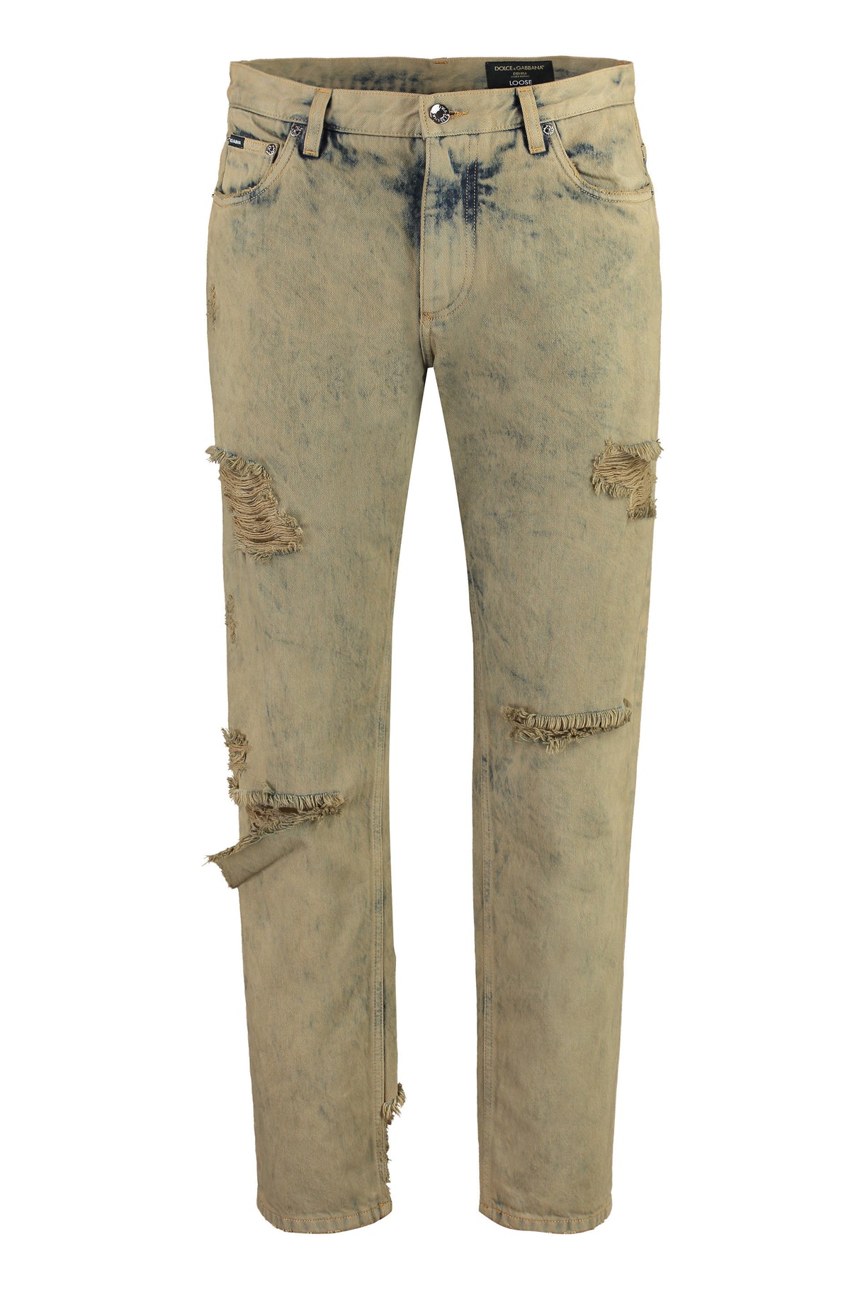 DOLCE & GABBANA 5-Pocket Distressed Loose Jeans for Men