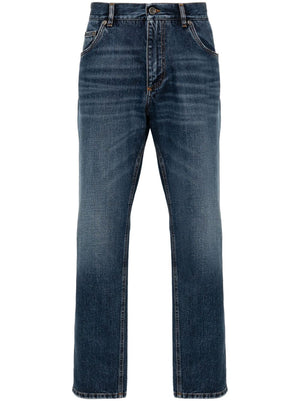 DOLCE & GABBANA Timeless Straight Leg Jeans with Mini Tag