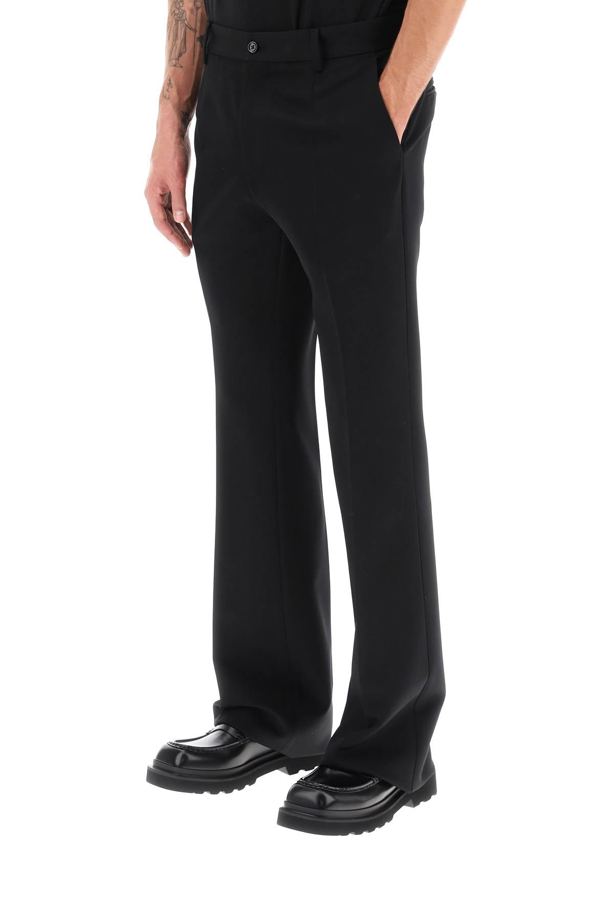 DOLCE & GABBANA Flared Wool Trousers for Men