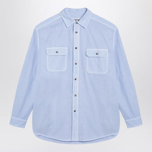 LOEWE Cotton Shirt with Classic Collar and Embroidered Logo