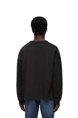 LOEWE Men's Black Anagram Pocket Sweater for SS24