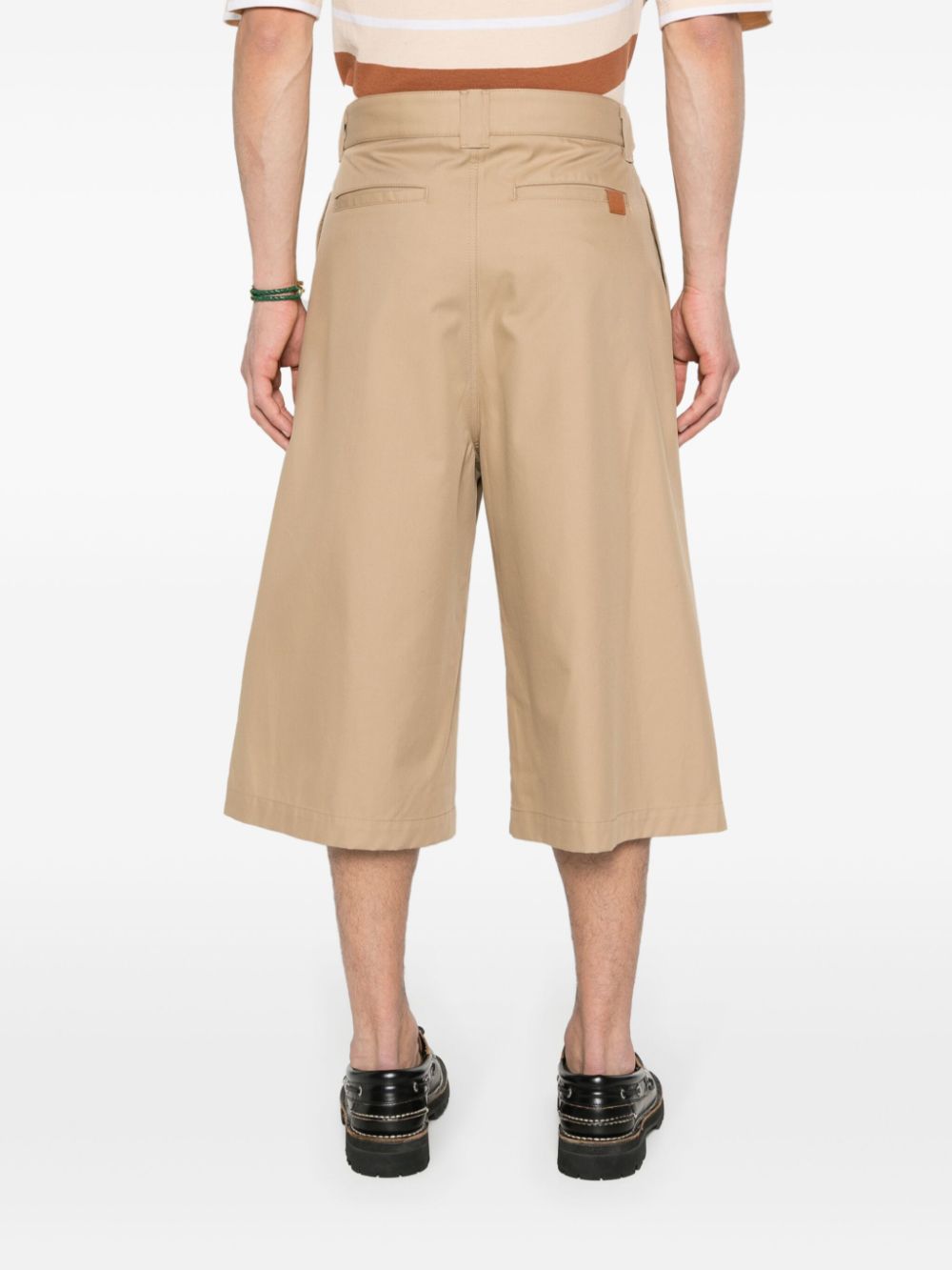 LOEWE Men's Pleated Cropped Wide Leg Trousers