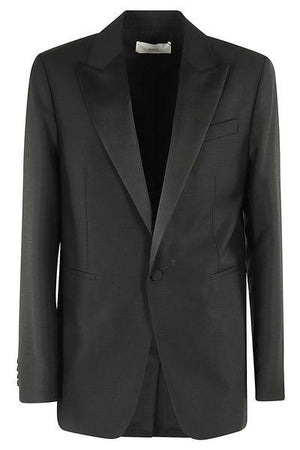 AMI PARIS Mens Black Mohair Wool Smoking Jacket - SS24 Collection