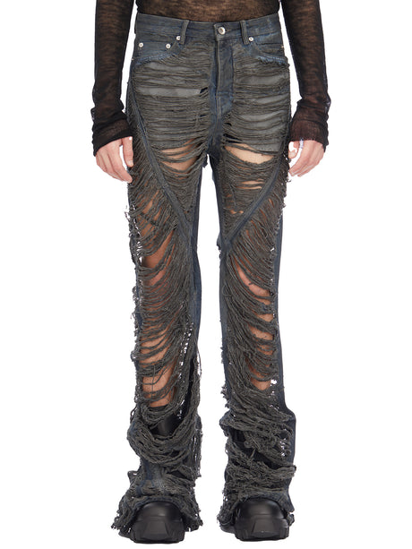 RICK OWENS Men's Denim Bias Bootcut Pants - Size 30