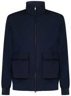 HERNO Men's Wool Bomber Jacket with Bellow Pockets