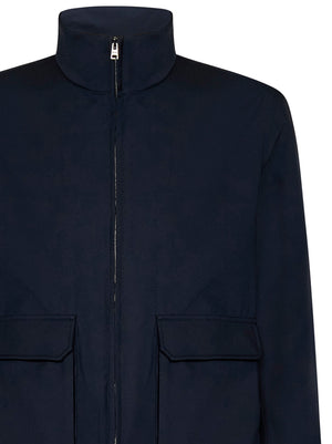 HERNO Men's Wool Bomber Jacket with Bellow Pockets