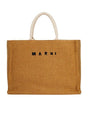 MARNI Tan Tote Handbag with Genuine Leather Accents