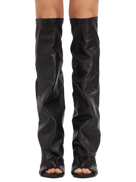 IACHI ARAIA Stretch Leather Knee-High Boots