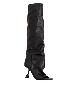 IACHI ARAIA Stretch Leather Knee-High Boots