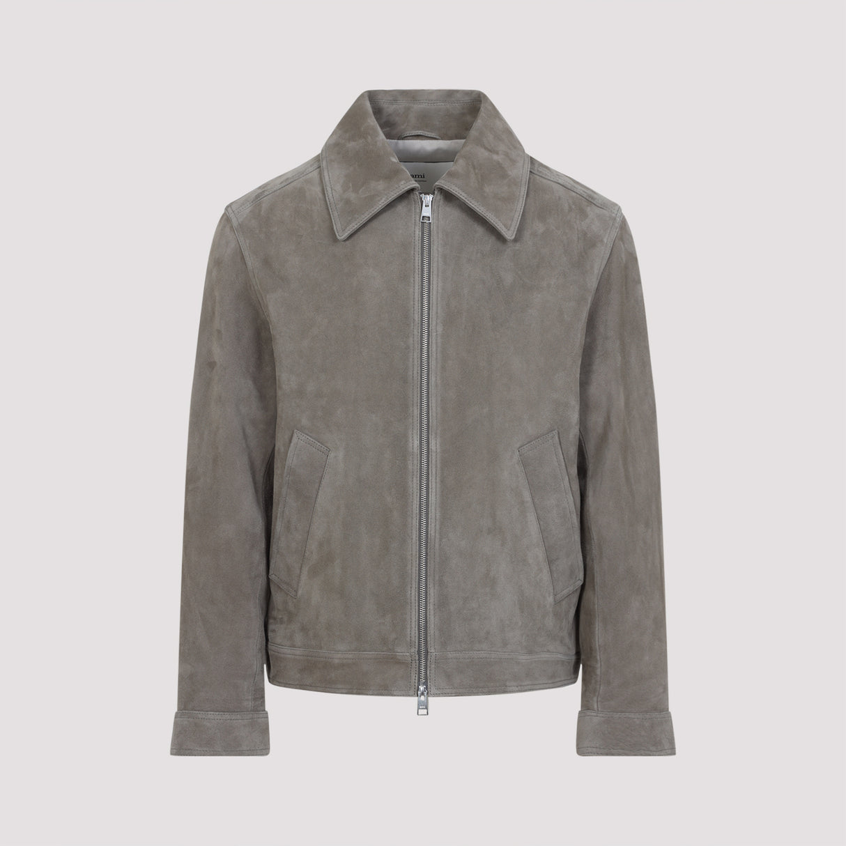 AMI PARIS Zipped Suede Jacket for Men - SS25 Collection