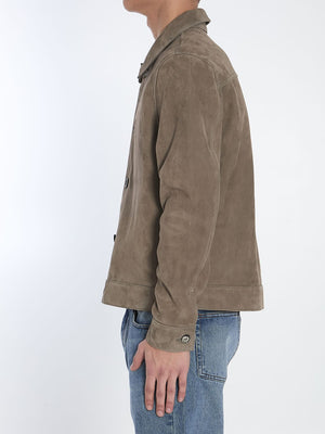 AMI PARIS Suede Leather Jacket - Slim Fit, Size L