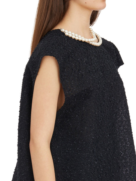 JUNYA WATANABE Mini Pearl-Embellished Neckline Top - Size S