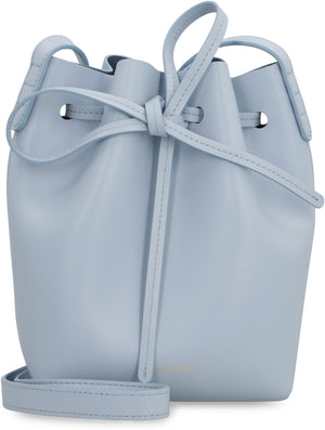 MANSUR GAVRIEL Mini Saffiano Leather Bucket Crossbody Bag with Gold-Tone Hardware, Light Blue - 14.5 cm x 21 cm x 9 cm