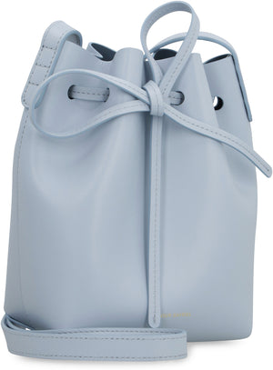 MANSUR GAVRIEL Mini Saffiano Leather Bucket Crossbody Bag with Gold-Tone Hardware, Light Blue - 14.5 cm x 21 cm x 9 cm