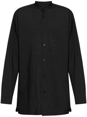 HOMME PLISSE Men's Lightweight Folded-Yoke Shirt