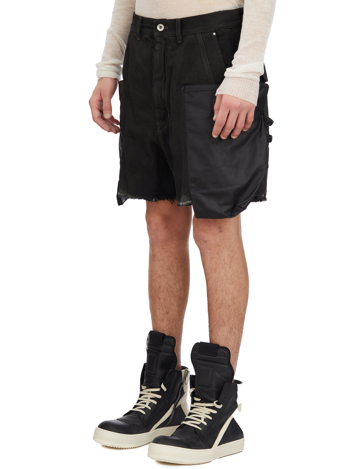 RICK OWENS Men's Mini Cargo Bermuda Shorts