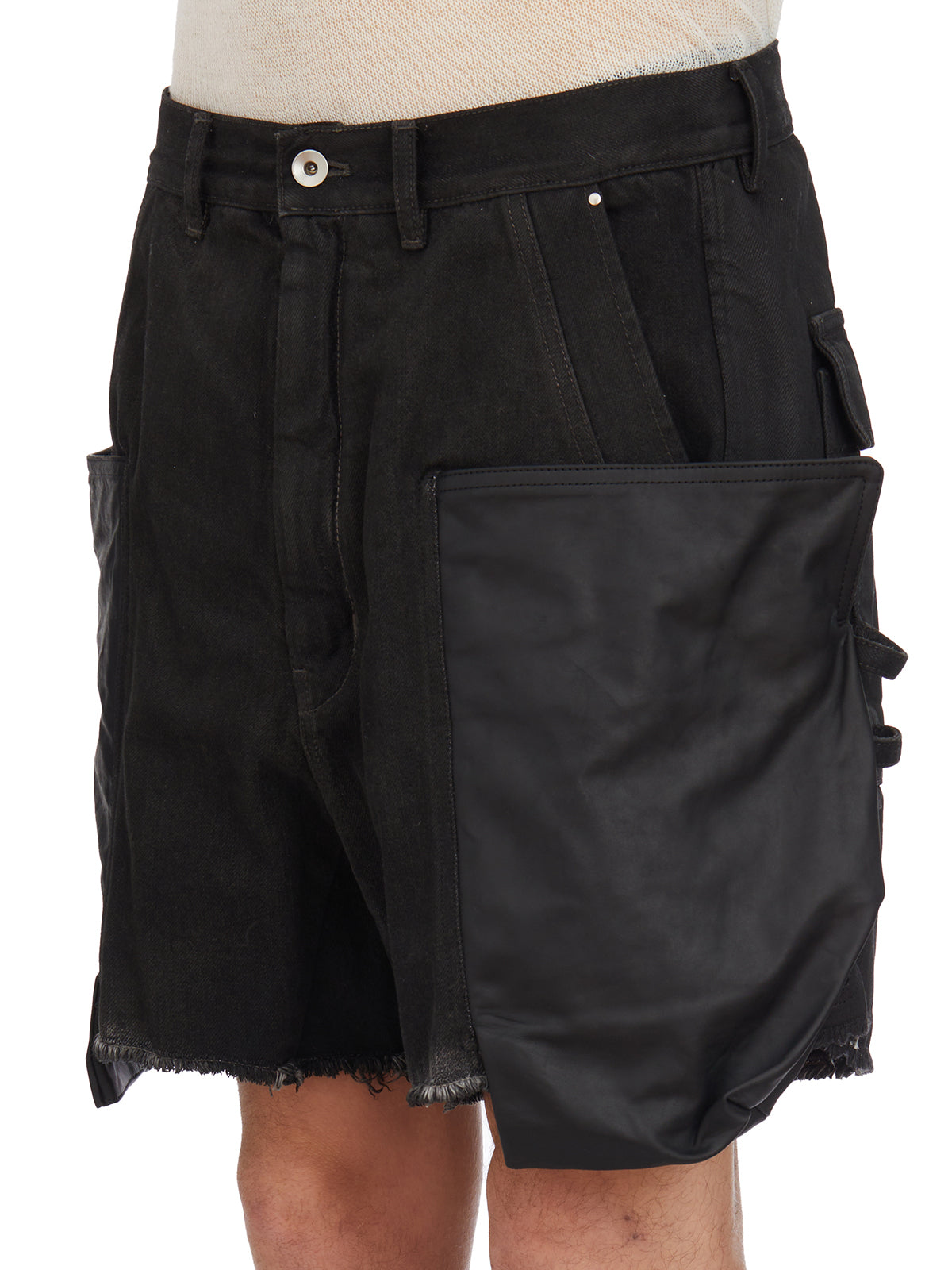 RICK OWENS Men's Mini Cargo Bermuda Shorts