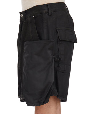 RICK OWENS Men's Mini Cargo Bermuda Shorts