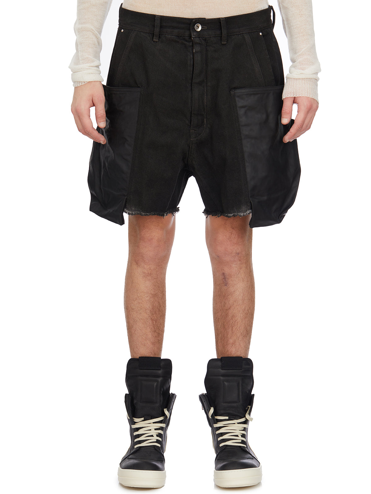 RICK OWENS Men's Mini Cargo Bermuda Shorts