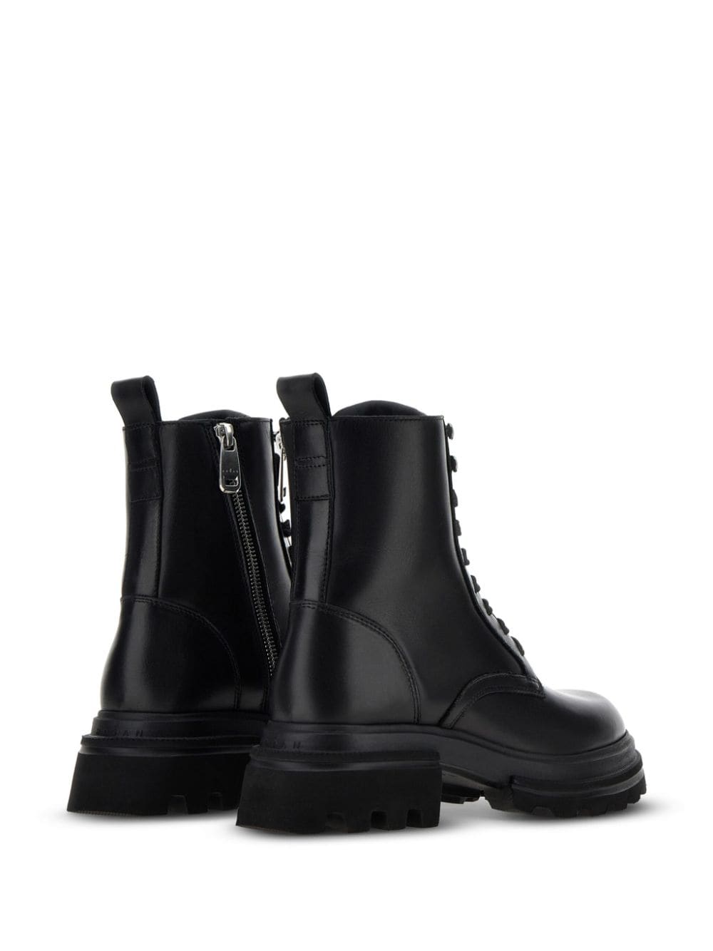 HOGAN Leather Combat Boots for Women - Ankle-Length Style