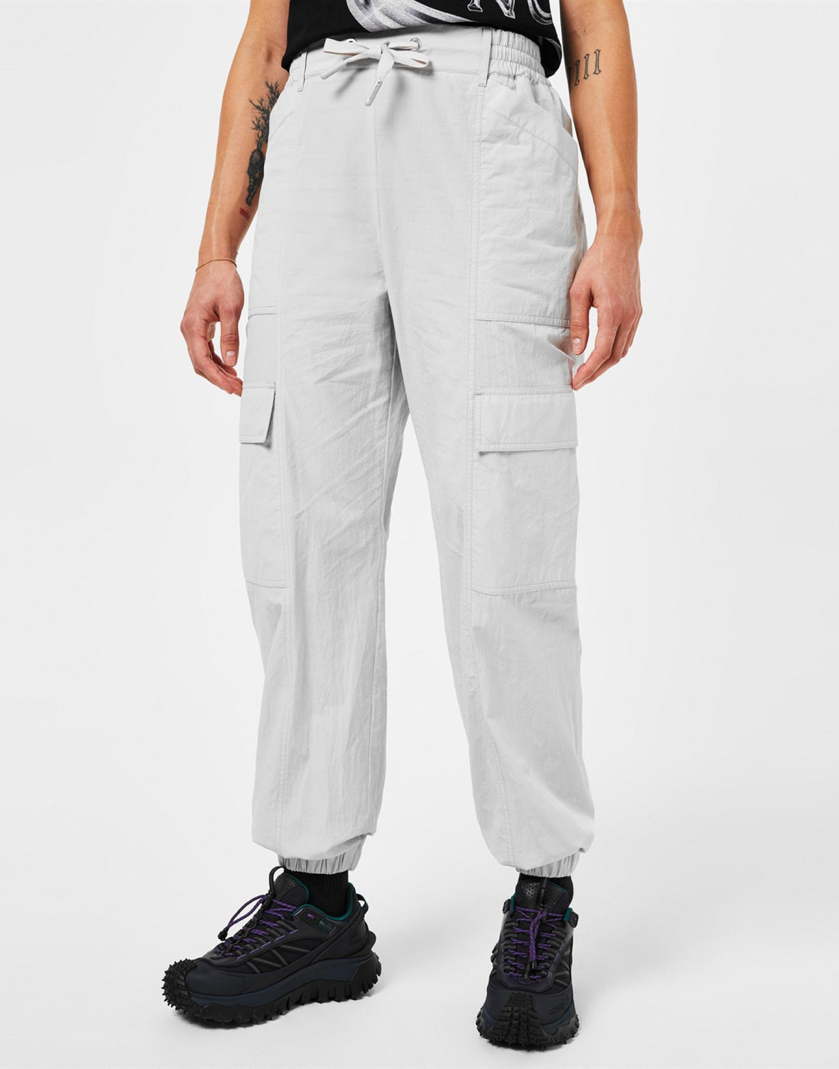 MONCLER Cotton Logo Cargo Trousers for Women - SS25