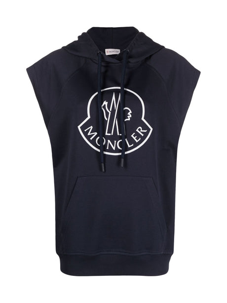 MONCLER Sleeveless Logo Printed Hoodie for Her