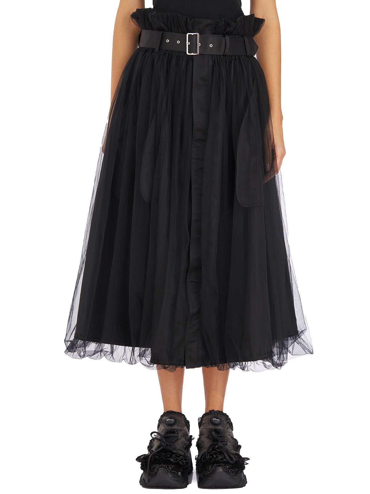 COMME DES GARÇONS Tulle Mini Skirt with Belt - Size S