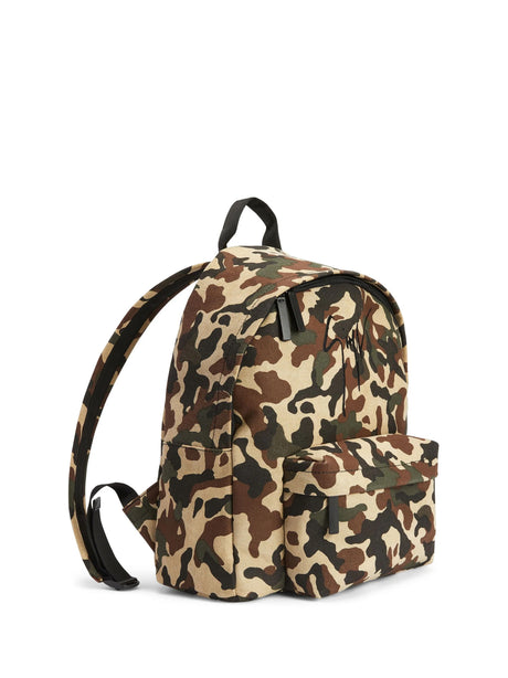 GIUSEPPE ZANOTTI Mini Camouflage Logo Backpack - 26x13x9 cm