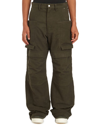 RICK OWENS Men's Wide-Fit Cargo Trousers - Size 31