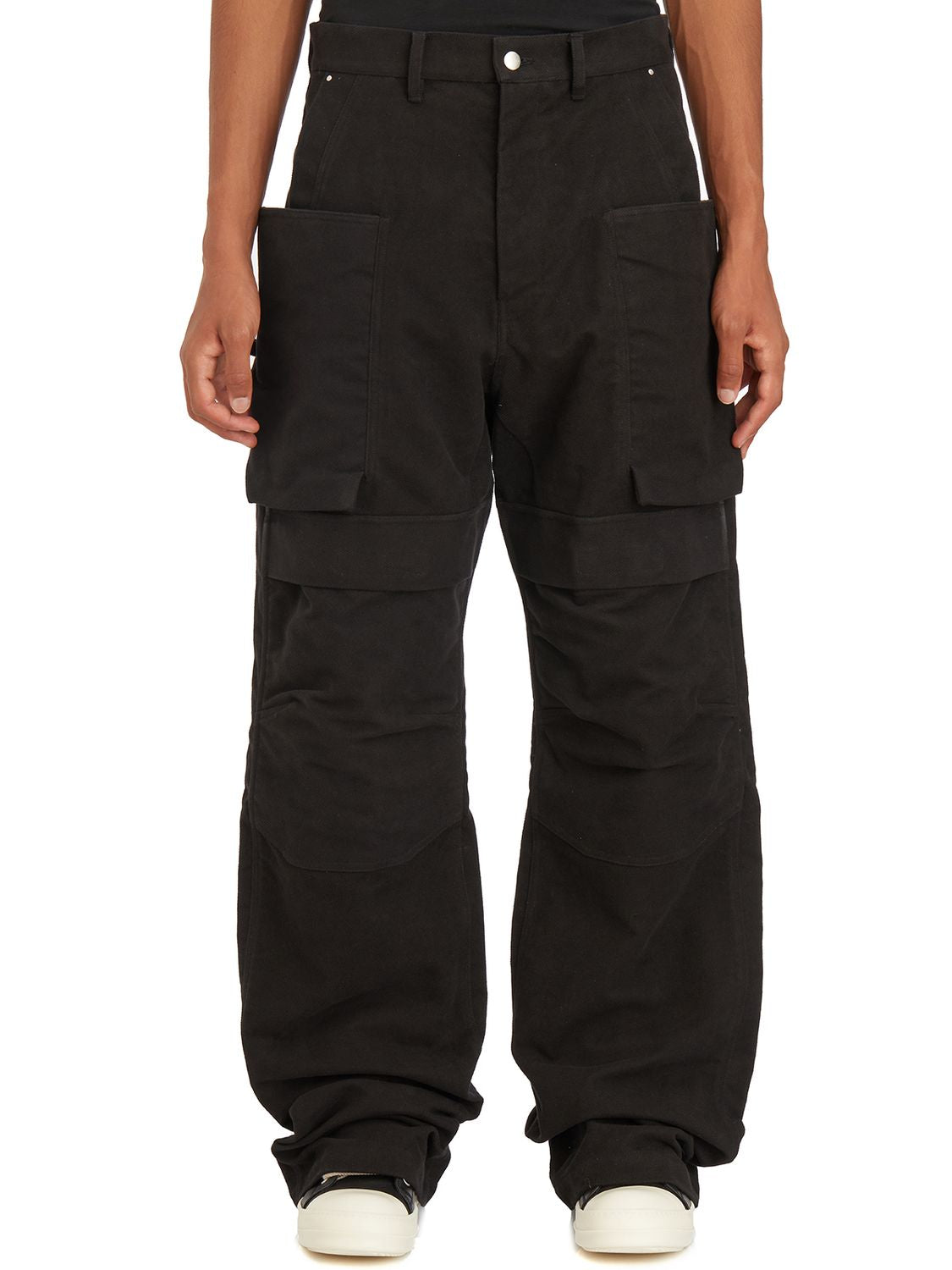 RICK OWENS Men's Low Crotch Wide Fit Cargo Trousers - Size 31