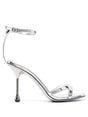 JIMMY CHOO High Heel Metallic Sandals with Buckle Strap