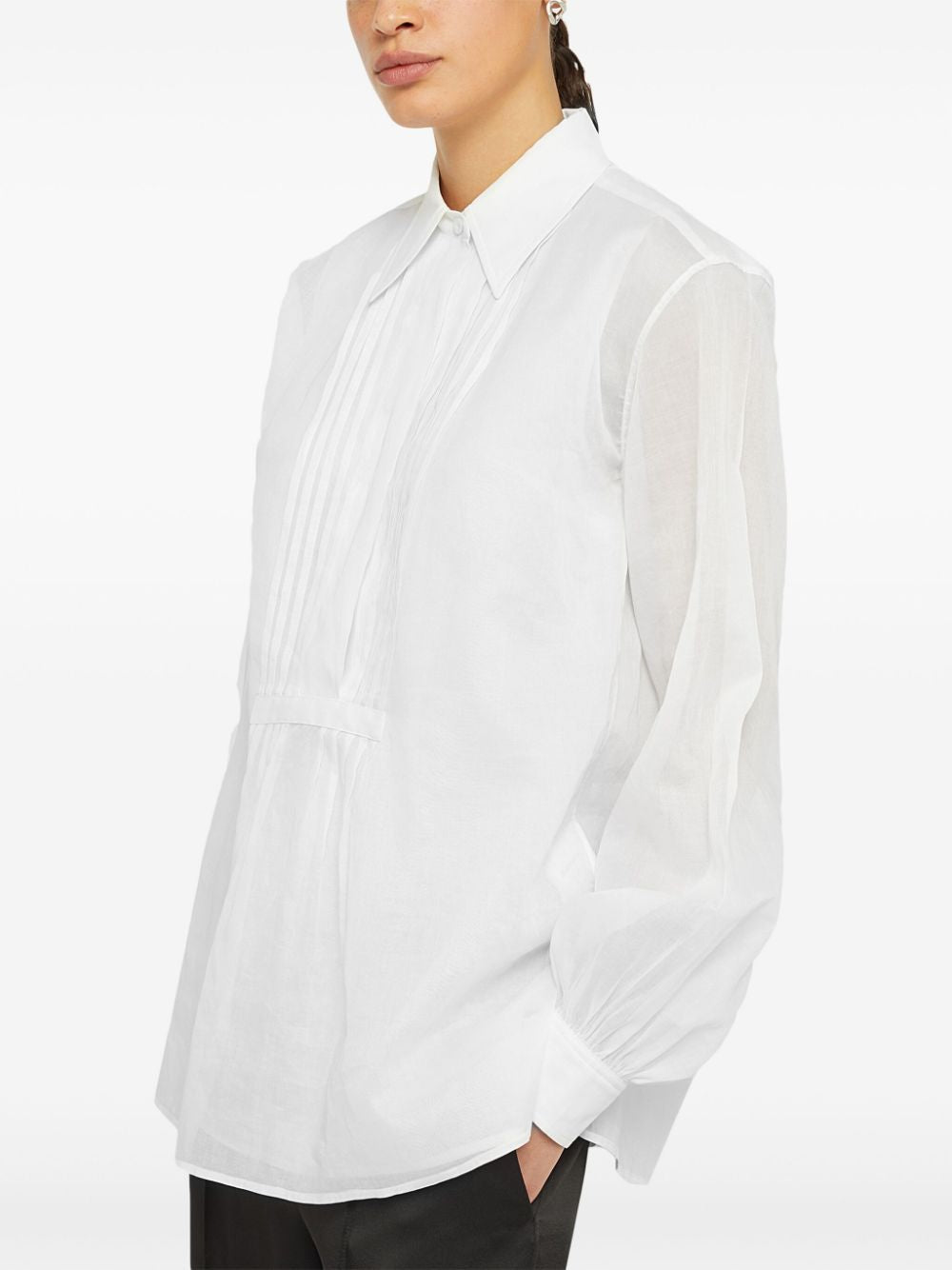 JIL SANDER Pleated Cotton Shirt for Women - FW24 Collection