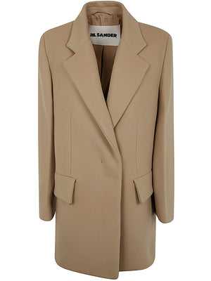 JIL SANDER Double Breasted Tailor Made Crombie Coat for Women