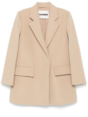 JIL SANDER Mini Double Breasted Tailored Wool Crombie Coat