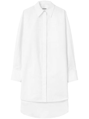 JIL SANDER Cotton Shirt Dress with High-Low Hem for Women