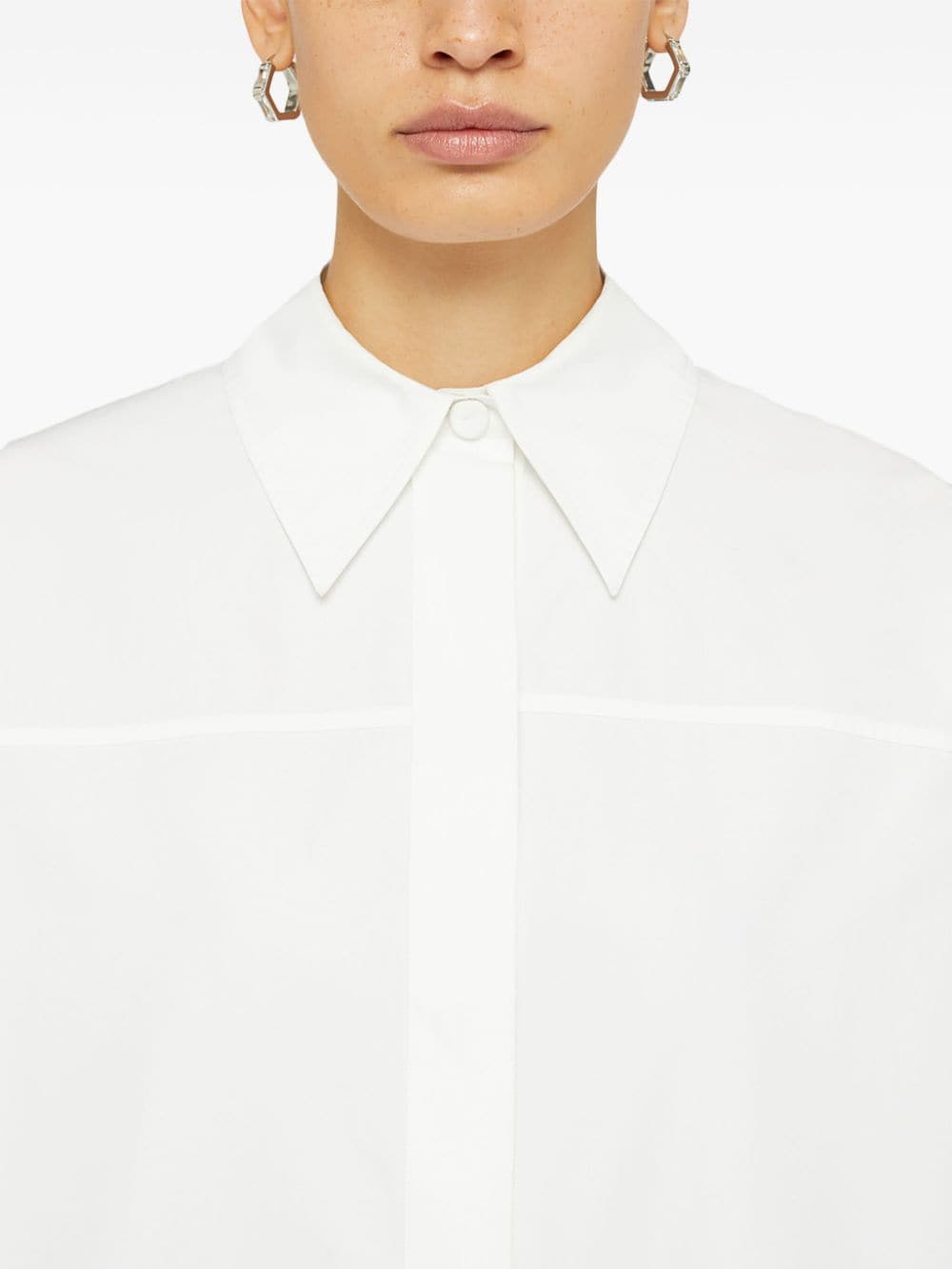 JIL SANDER Cotton Shirt Dress with High-Low Hem for Women