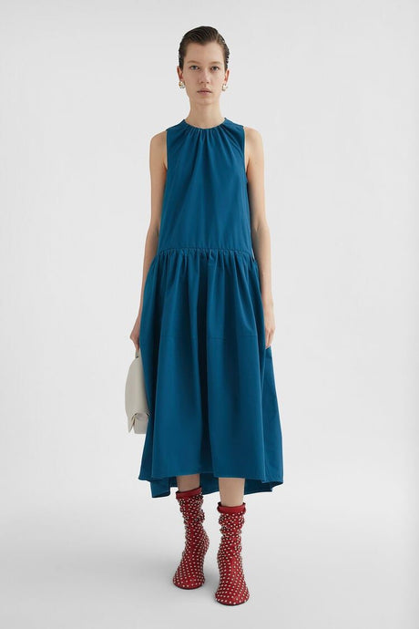 JIL SANDER Pleat Detail Midi Dress for Women - Spring/Summer 2025