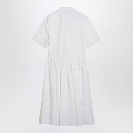 JIL SANDER Cotton Chemisier Dress with Asymmetric Hem for Women