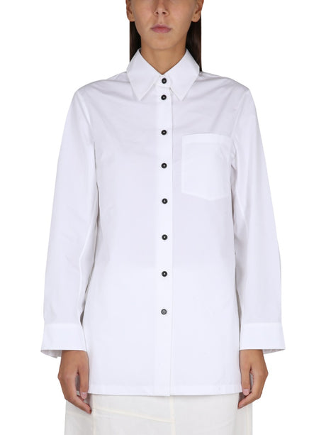 JIL SANDER Classic Poplin Shirt with Pointed Collar - Women's Fit