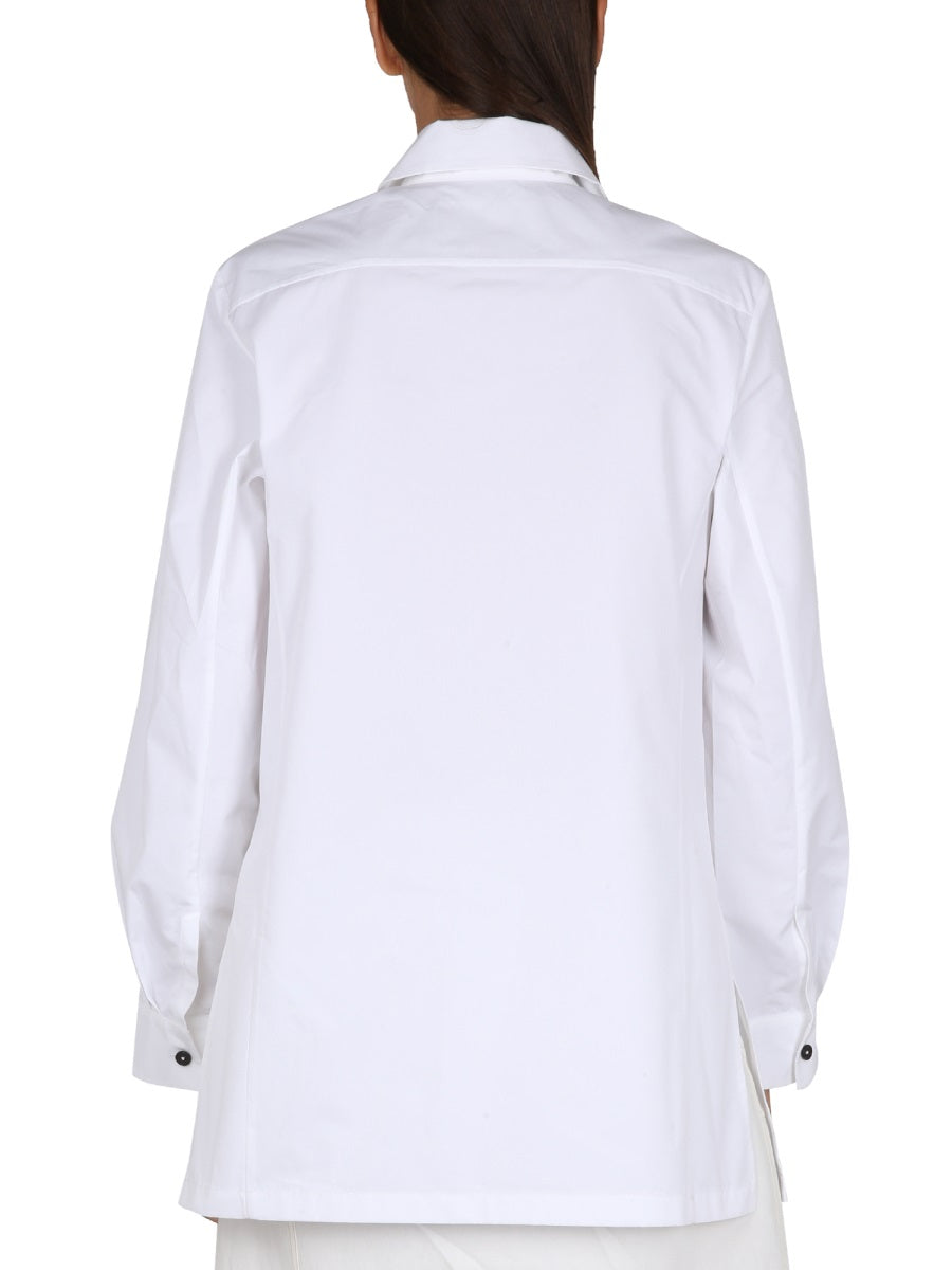 JIL SANDER Classic Poplin Shirt with Pointed Collar - Women's Fit