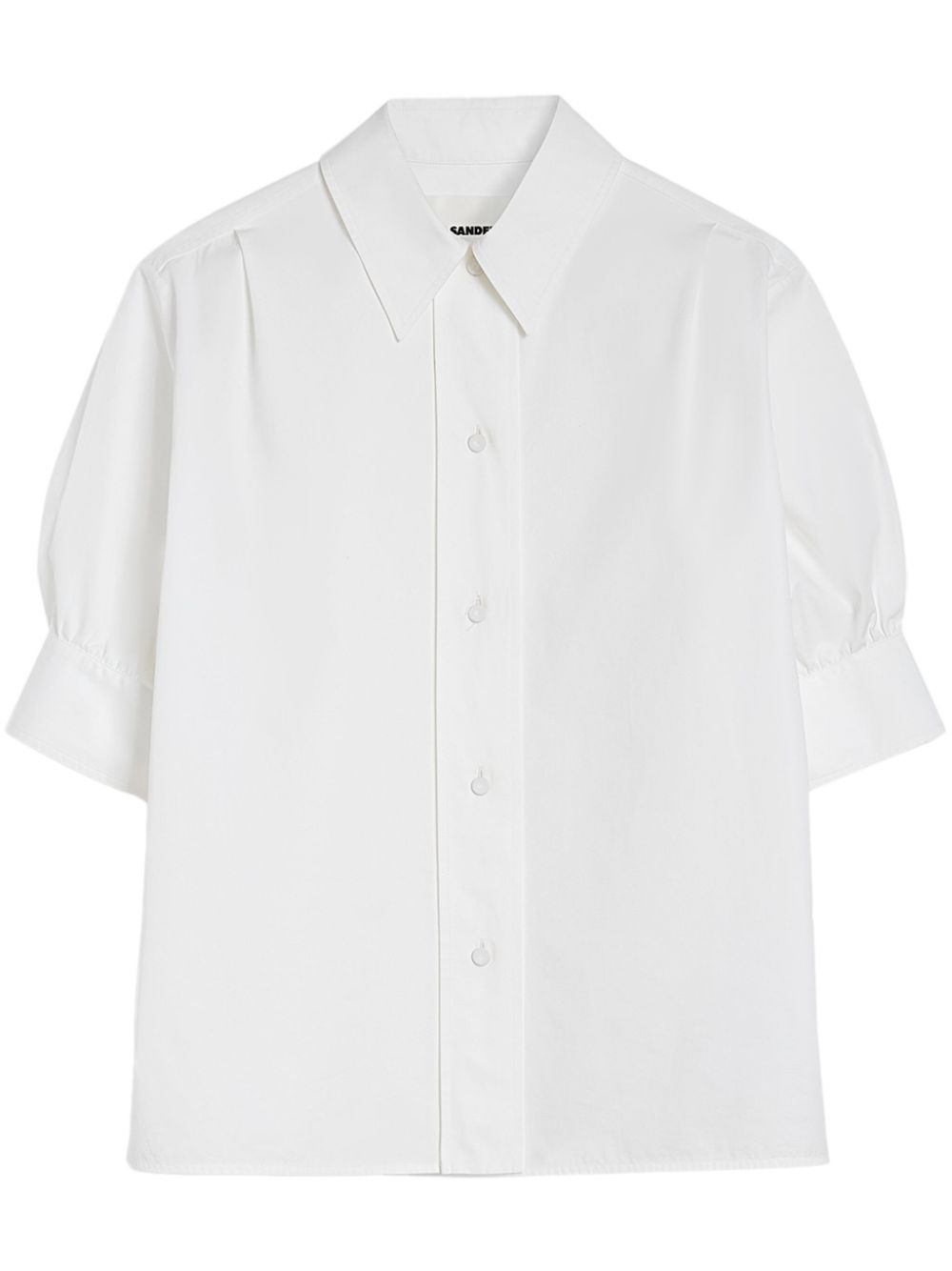 JIL SANDER Short Sleeve Ruffled Mini Shirt for Women